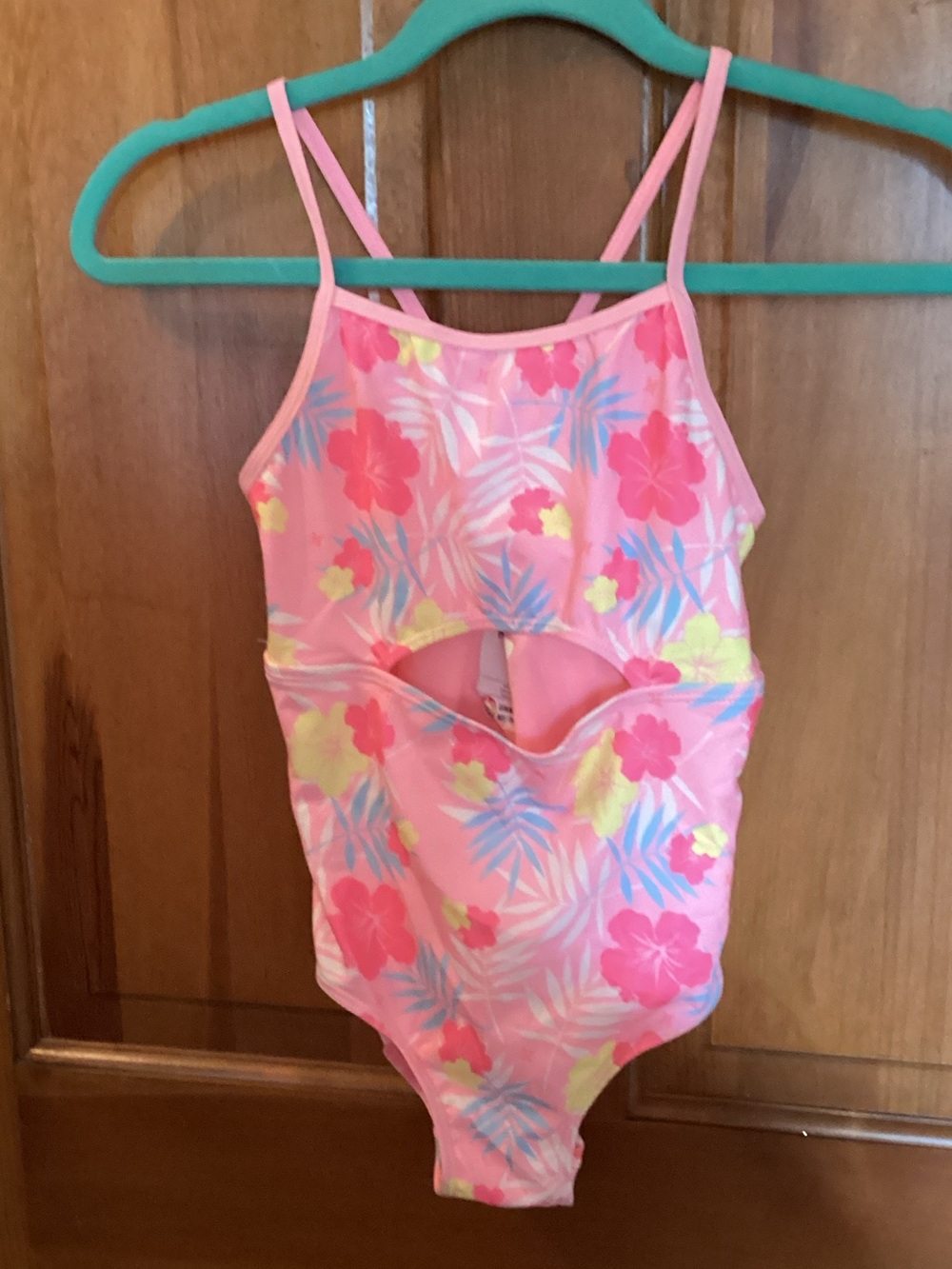 Hurley Pink Floral Cutout One-Piece Swimsuit